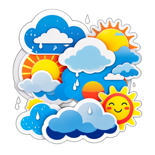 Nhãn dán thời tiết dễ thương