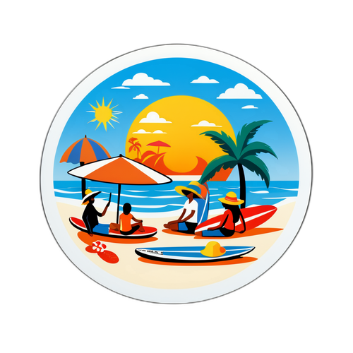 סצינת חוף רגועה