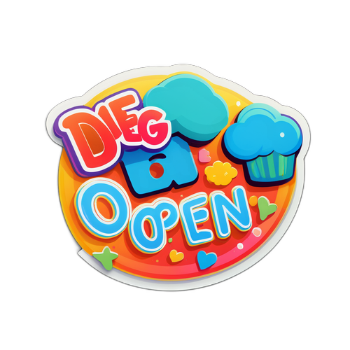 खुले साइन स्टिकर