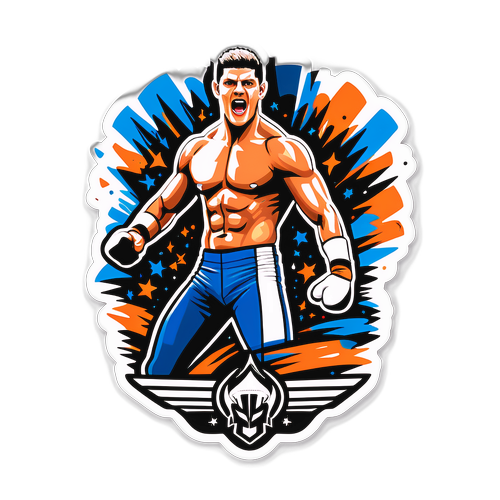Design Dynamique de Cody Rhodes en Pleine Action