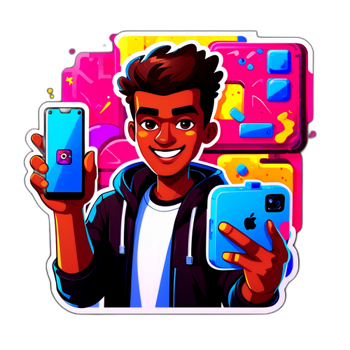 セルフィーを撮るキャラクター