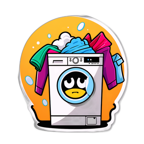 Autocollant de linge débordant