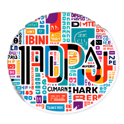 抽象字母數字貼紙設計