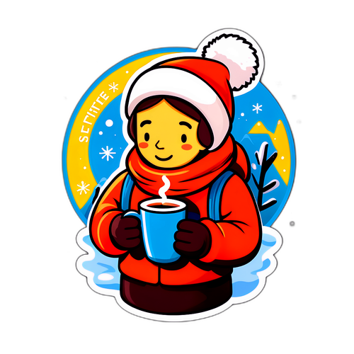 应对寒冷冬季的策略贴纸