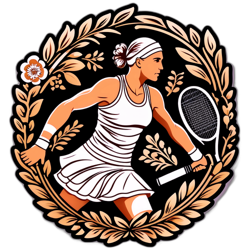 Elegant Tennisbevægelse med Blomsterstill