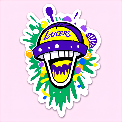 Autocollant de fans des Lakers avec des grillons et des confettis