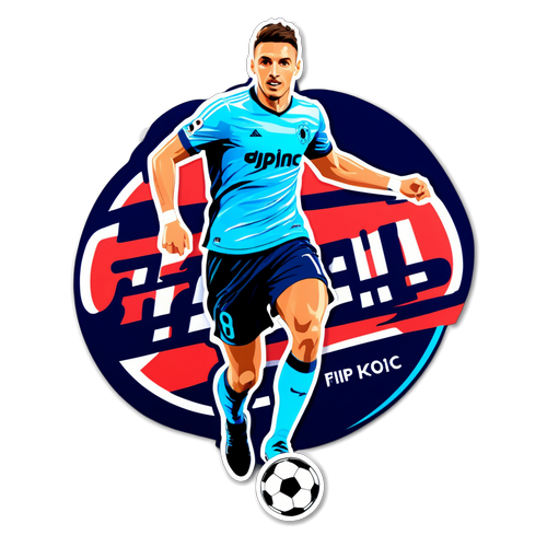 Kostić Burada! Futbolun Enerjisiyle Dolu Dinamik Sticker!