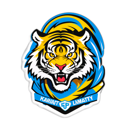 Kairat Almatyn joukkueen ja tiikerin voimakkaat tarrat