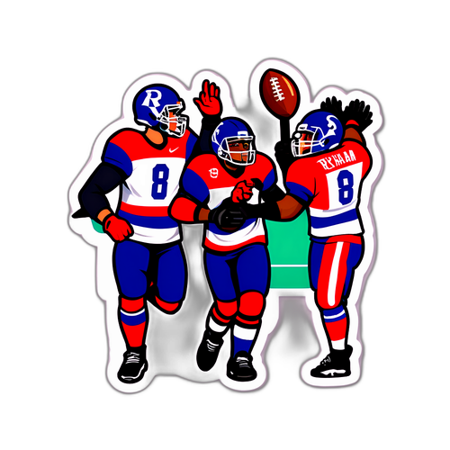 สติกเกอร์เกมรี็กซ์แฮมและฟอเรสต์: ผู้เล่นในท่าเฉลิมฉลอง