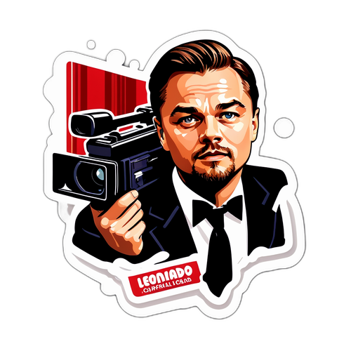 Lyxig klistermärke med Leonardo DiCaprio på filmpremiär