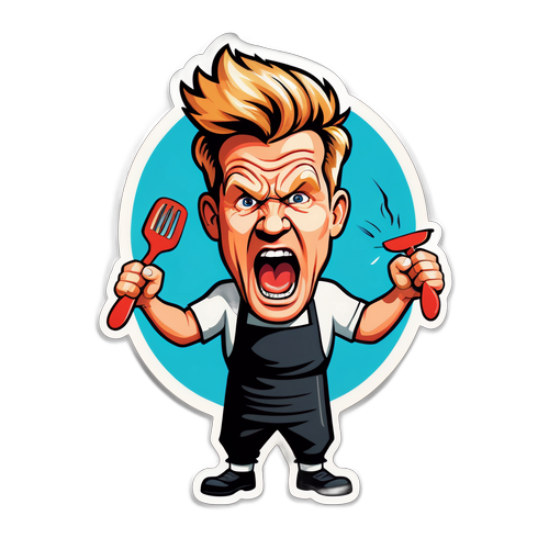 Cartoonish Gordon Ramsay Shouting in a Kitchen