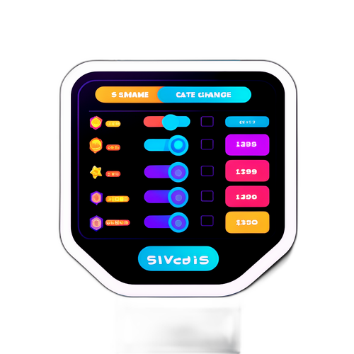 Adesivo com Tabela de Resultados Interativa em Design Futurista