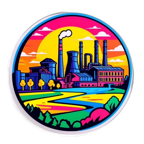 Наліпка з малюнком урбаністичного пейзажу Кривого Рогу