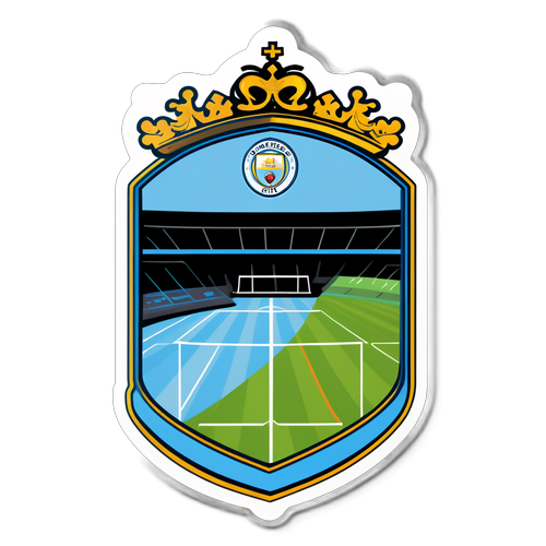 Vibrant Football Pitch Sticker: Man City vs Club Brugge