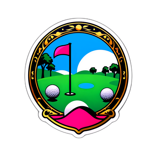 伊藤園レディースゴルフトーナメントをテーマにした豪華なゴルフボールとティーショットのデザイン