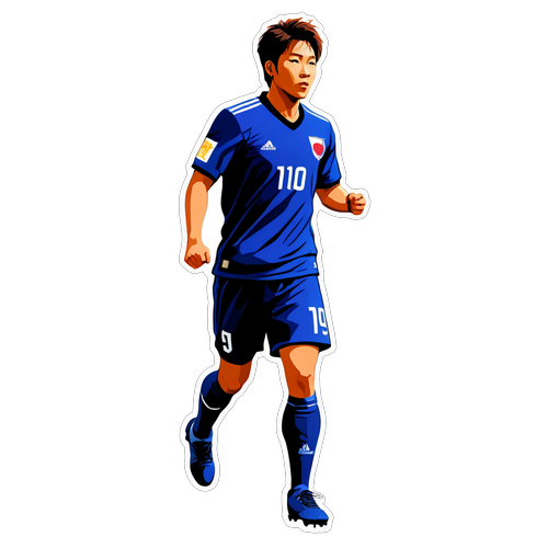 A sticker centered around the silhouette of player Kang Ji-yong, utilizing the colors of his uniform to emphasize a dynamic pose with a striking background.