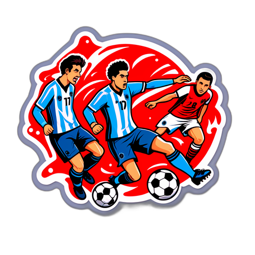 Καλαίσθητη αυτοκόλλητη απεικόνιση ποδοσφαιρικών σκηνών