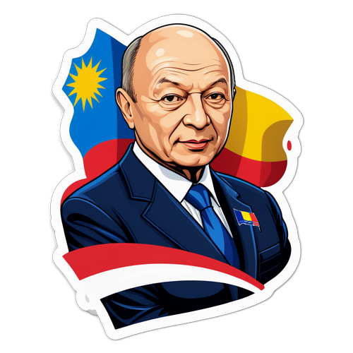 Autocolant tematic politic cu Traian Băsescu