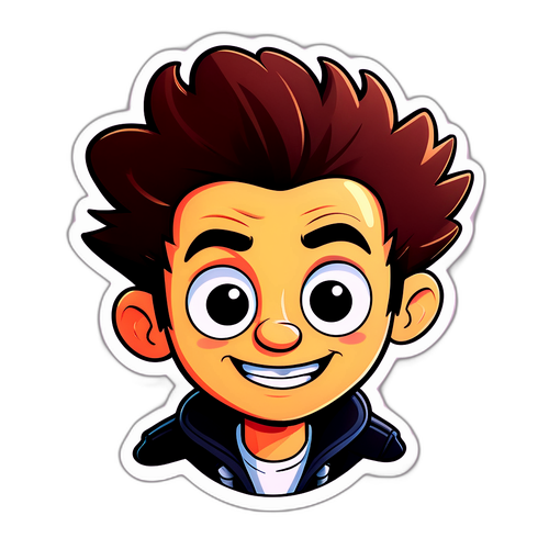 Adesivo divertente di un personaggio cartoon