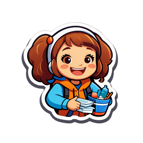 Personaj animat bucurându-se de experiențe de voluntariat