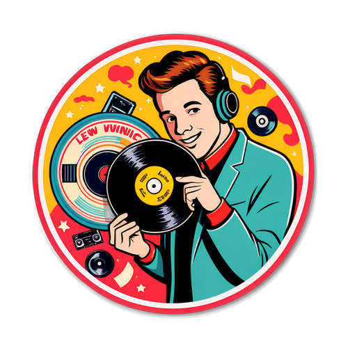 Sticker ya Vintage ya Lewis Kelly