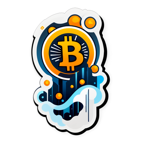 Bitcoin logo se záznamem cenového růstu