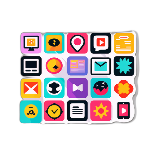 디지털 콘텐츠의 아이콘을 담은 스티커
