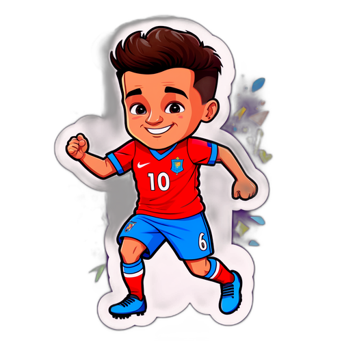 Stiker Kartun Philippe Coutinho Merayakan Gol