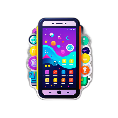 Sticker tematic 'cel' cu design inspirat din tehnologie