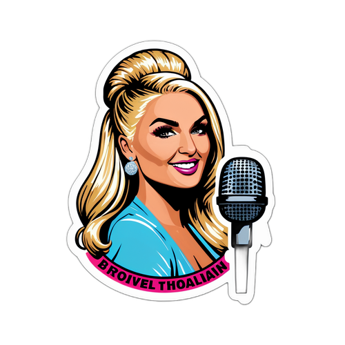 Brooke Hogan Frisyr og Mikrofons Sticker