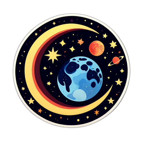 מדבקת ליקוי ירח קוסמית