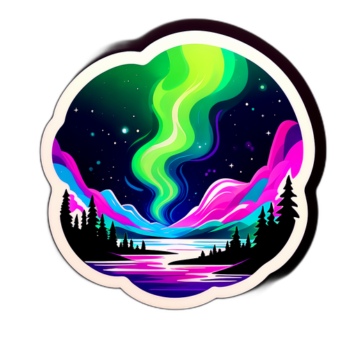 Ilustracja zorzy polarnej