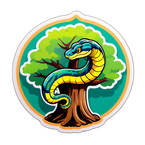 Klibbig python på träd