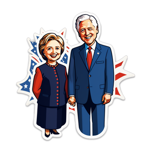 Hillary og Bill Clinton: Et Vintage Symbol på Amerikansk Frihet og Samhørighet!