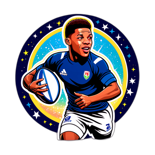 Retro Rugby Bal met Mbappé