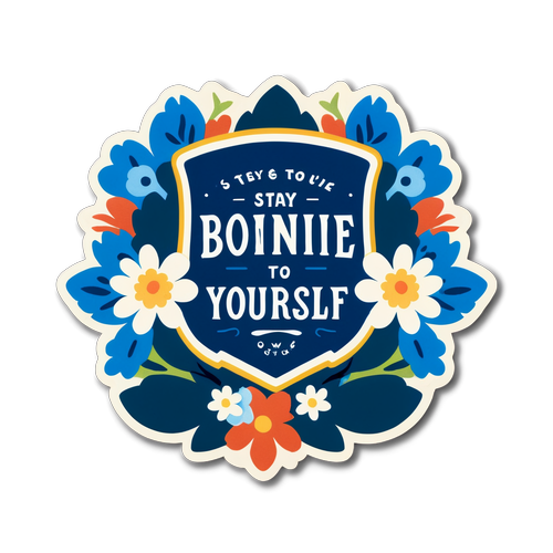 Bonnie Blues Vintage Badge: Blomstermagi med Budskapet 'Hold Deg Tro Mot Deg Selv'