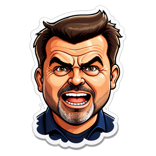 Sticker Humor dengan Ekspresi Wajah Ange Postecoglou