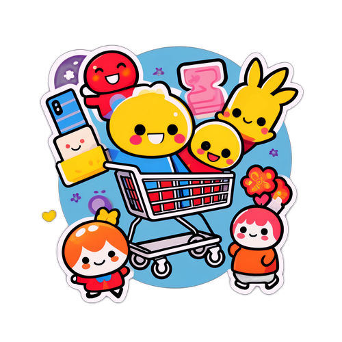 楽しいショッピングのキャラクターたち