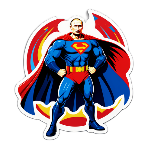 Wladimir Putin stylizowany na superbohatera