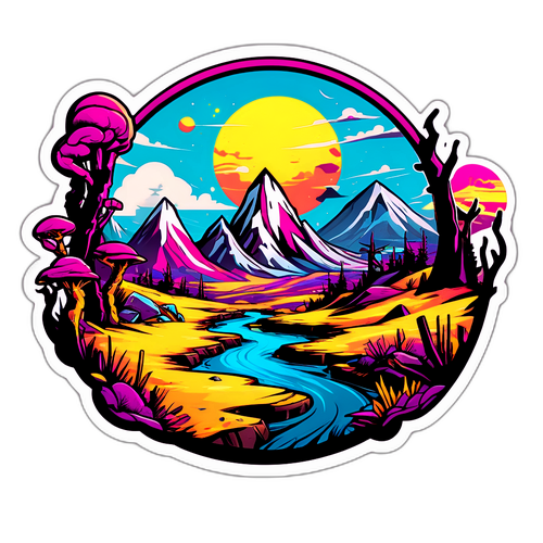 Fantasy Landskap Klistermärke
