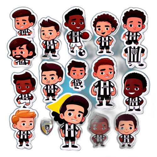 สติกเกอร์แฟนบอลการ์ตูนน่ารักของยูเวนตุส