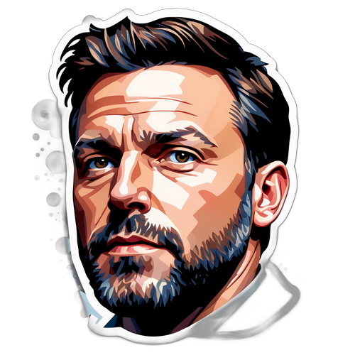 Artystyczny naklejka z Benem Affleckiem