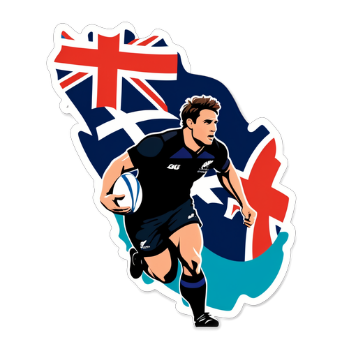 Stiker Rugbi New Zealand vs England