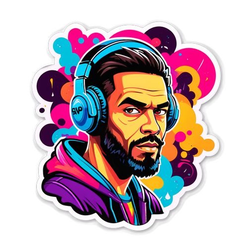 Graffiti-sticker av OnklP med hodetelefoner
