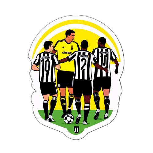 Sticker về trận đấu bóng đá kịch tính giữa Juventus và đối thủ truyền kiếp