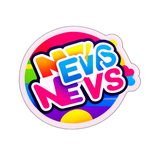 Стильный стикер с логотипом 'News'