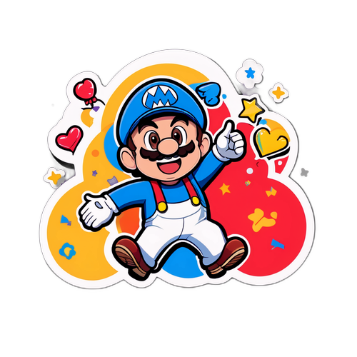 Glædelig Paul Mario Dag Sticker