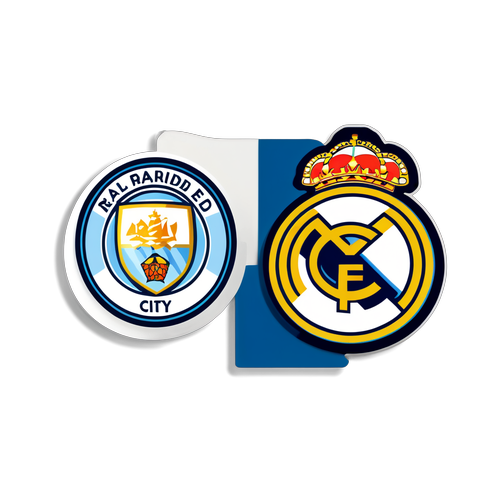 Thiết kế sticker với logo của Man City và Real Madrid