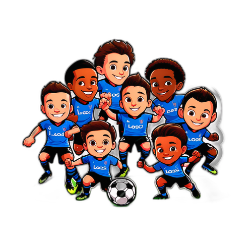 Stiker Pemain Sepak Bola Kartun