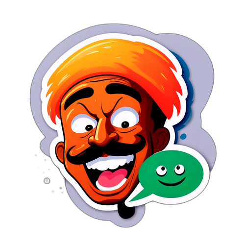 מדבקה הומוריסטית של דמות מצחיקה